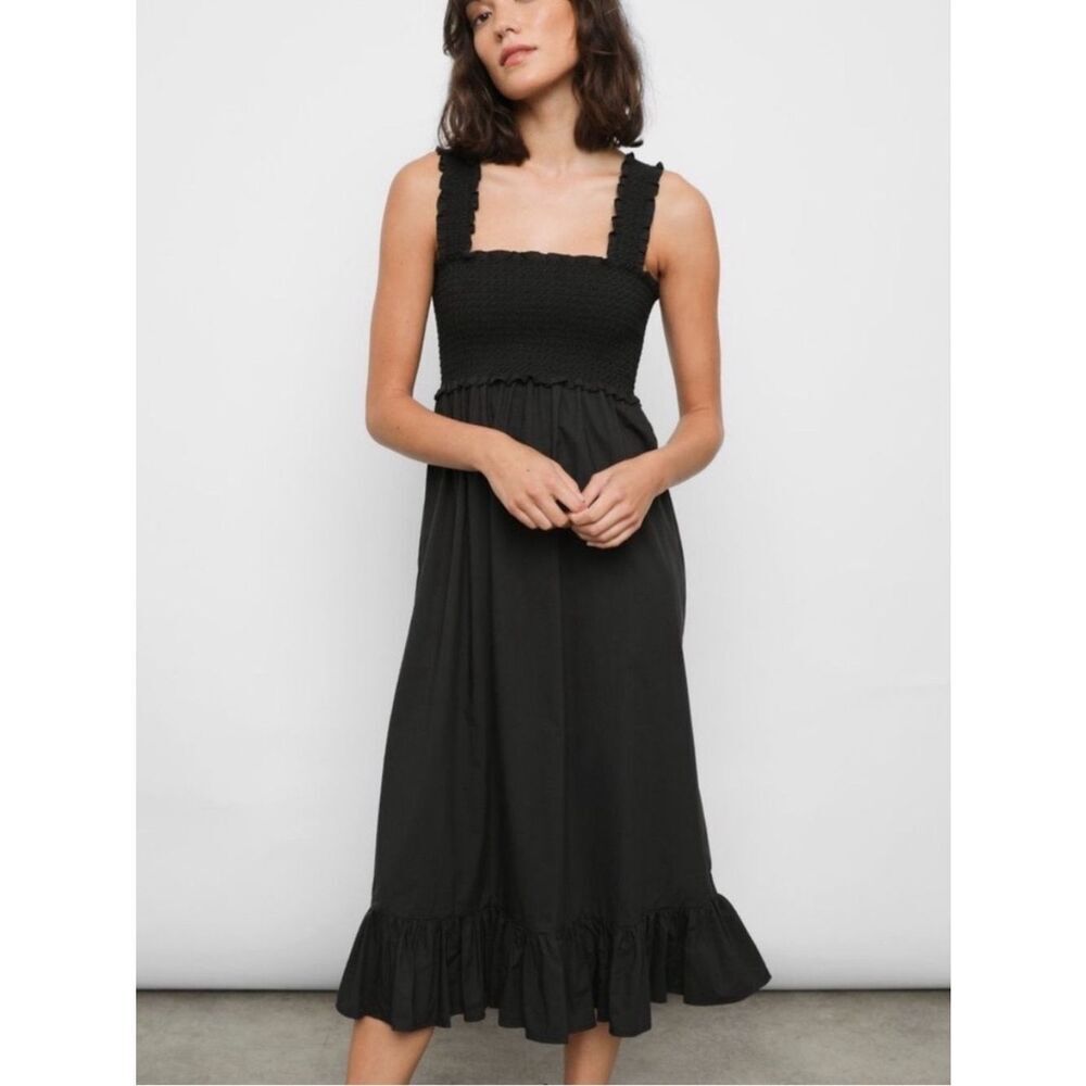 Rails rumi smocked midi dress black